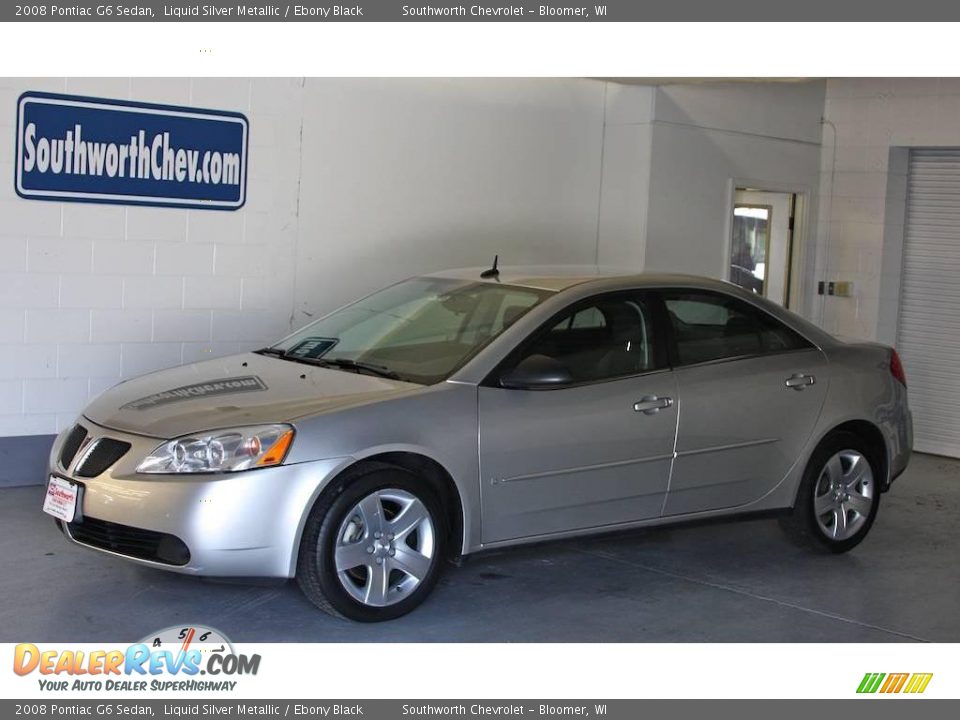 2008 Pontiac G6 Sedan Liquid Silver Metallic / Ebony Black Photo #1