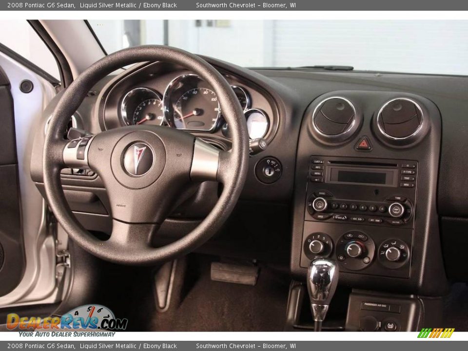 2008 Pontiac G6 Sedan Liquid Silver Metallic / Ebony Black Photo #6