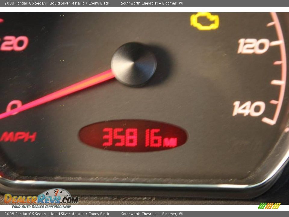 2008 Pontiac G6 Sedan Liquid Silver Metallic / Ebony Black Photo #7