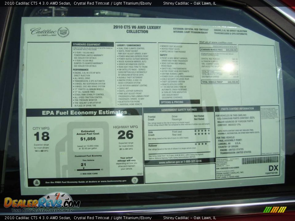 2010 Cadillac CTS 4 3.0 AWD Sedan Crystal Red Tintcoat / Light Titanium/Ebony Photo #18