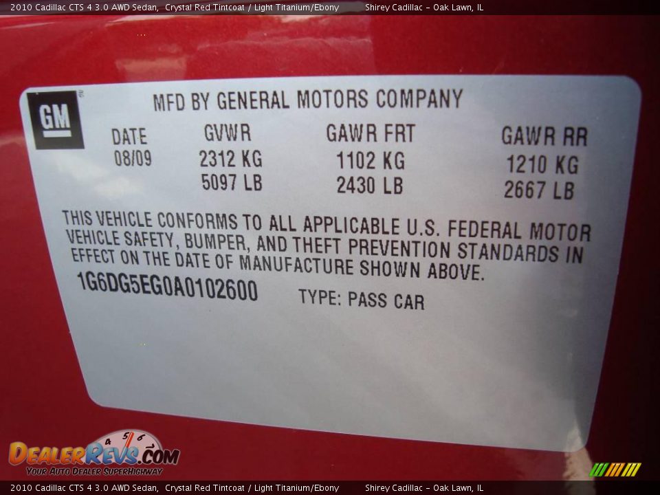 2010 Cadillac CTS 4 3.0 AWD Sedan Crystal Red Tintcoat / Light Titanium/Ebony Photo #19