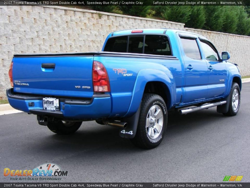 2007 Toyota Tacoma V6 TRD Sport Double Cab 4x4 Speedway Blue Pearl Graphite Gray Photo 4
