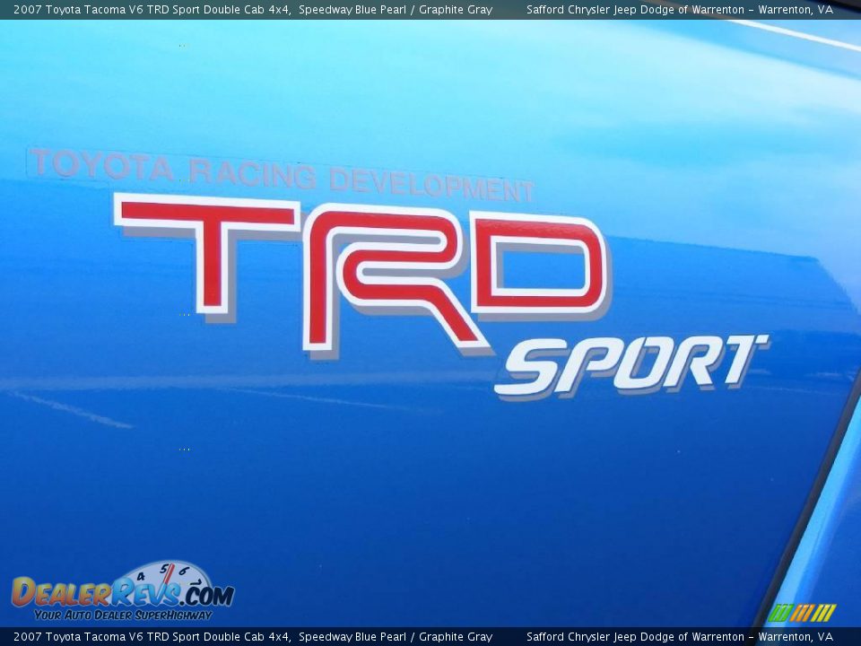 2007 Toyota Tacoma V6 TRD Sport Double Cab 4x4 Speedway Blue Pearl / Graphite Gray Photo #16