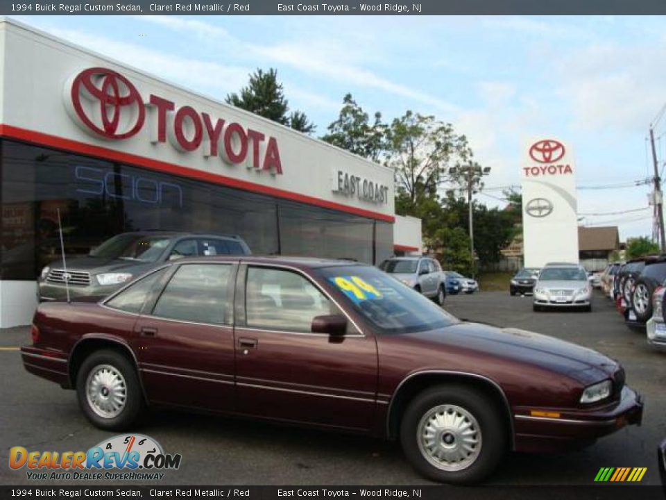 1994 Buick Regal Custom Sedan Claret Red Metallic / Red Photo #1