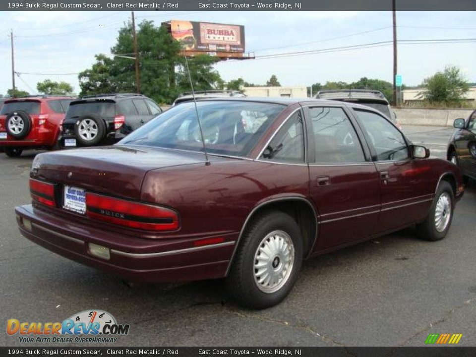 1994 Buick Regal Custom Sedan Claret Red Metallic / Red Photo #3