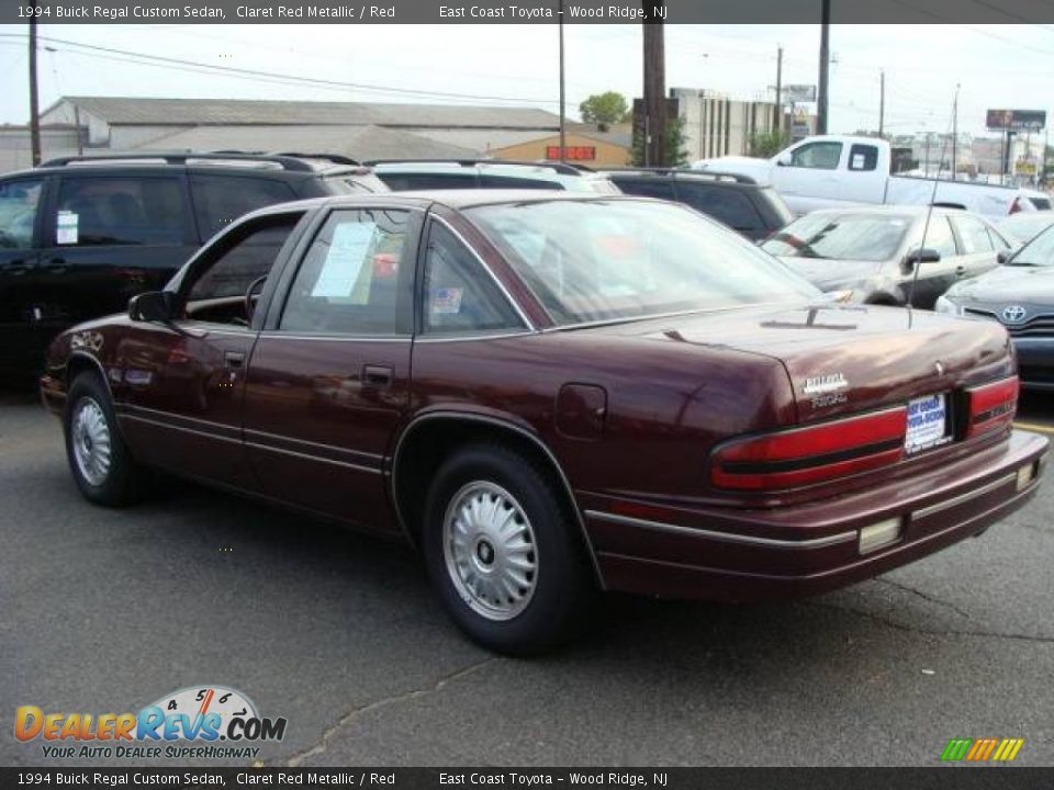 1994 Buick Regal Custom Sedan Claret Red Metallic / Red Photo #5