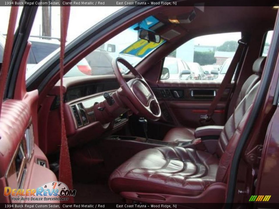 1994 Buick Regal Custom Sedan Claret Red Metallic / Red Photo #7