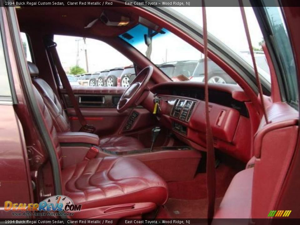 1994 Buick Regal Custom Sedan Claret Red Metallic / Red Photo #8