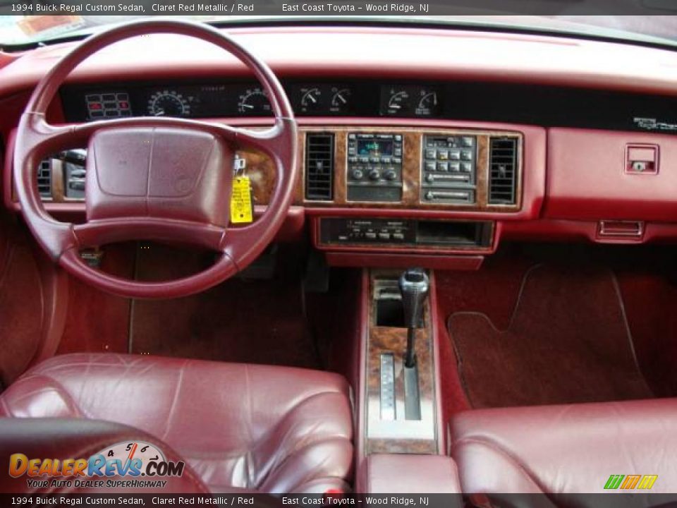 1994 Buick Regal Custom Sedan Claret Red Metallic / Red Photo #9