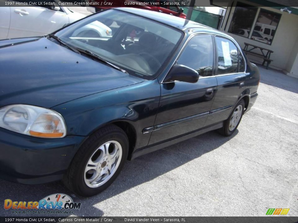 1997 Honda Civic LX Sedan Cypress Green Metallic / Gray Photo #1