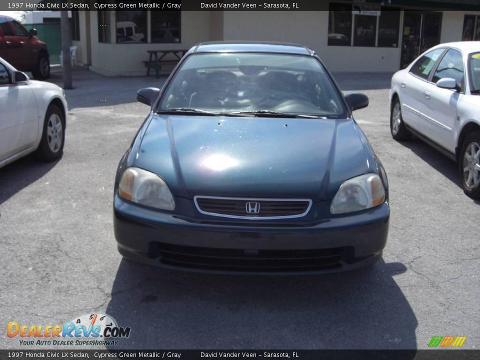 1997 Honda Civic LX Sedan Cypress Green Metallic / Gray Photo #2