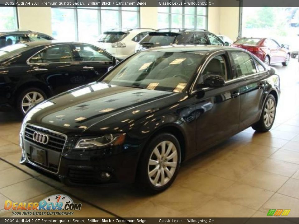2009 Audi A4 2.0T Premium quattro Sedan Brilliant Black / Cardamom Beige Photo #2