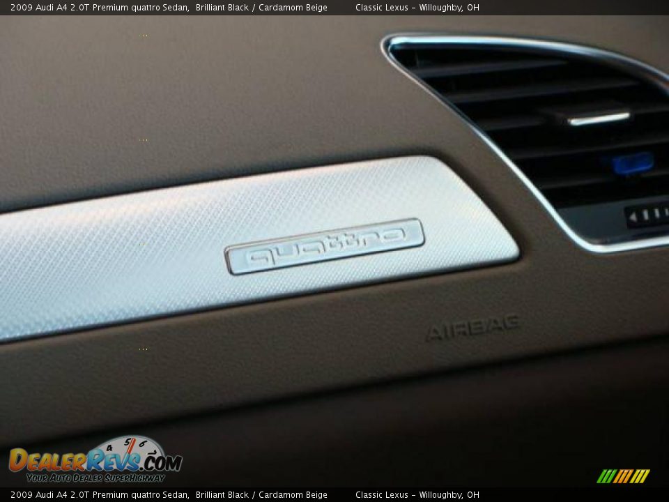 2009 Audi A4 2.0T Premium quattro Sedan Brilliant Black / Cardamom Beige Photo #17