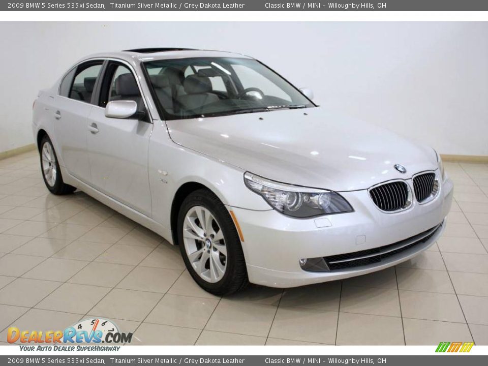 2009 BMW 5 Series 535xi Sedan Titanium Silver Metallic / Grey Dakota Leather Photo #1
