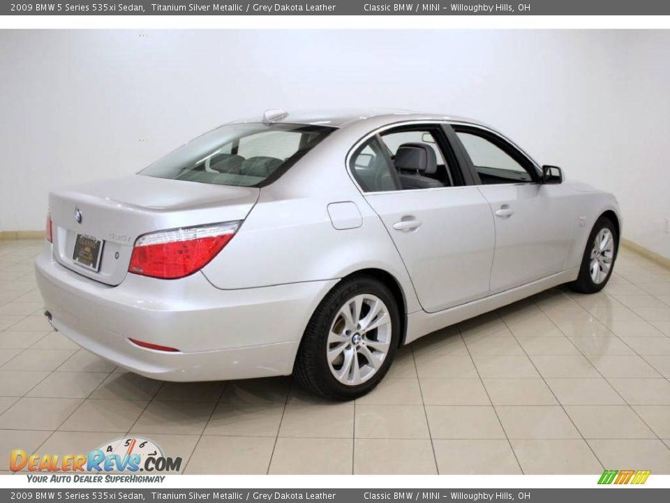 2009 BMW 5 Series 535xi Sedan Titanium Silver Metallic / Grey Dakota Leather Photo #7