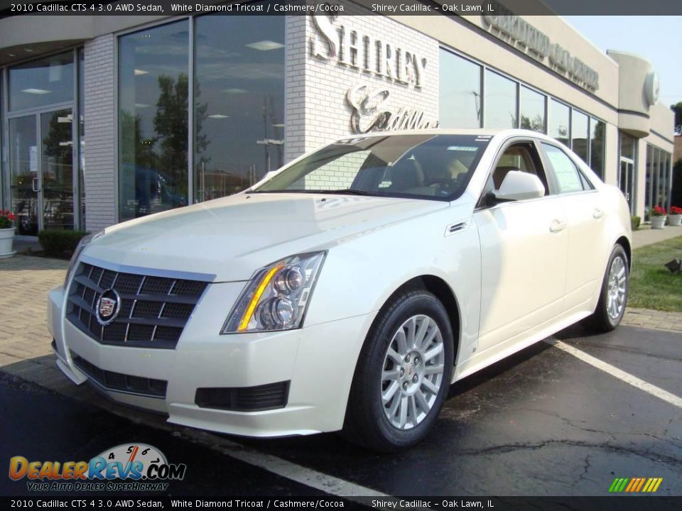 2010 Cadillac CTS 4 3.0 AWD Sedan White Diamond Tricoat / Cashmere/Cocoa Photo #1