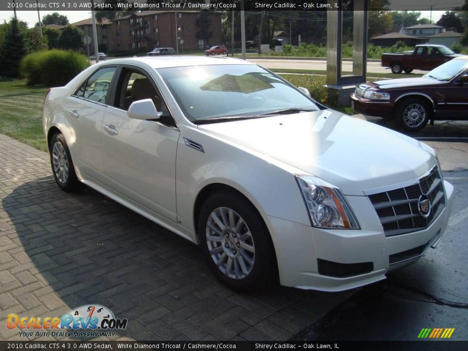 2010 Cadillac CTS 4 3.0 AWD Sedan White Diamond Tricoat / Cashmere/Cocoa Photo #3