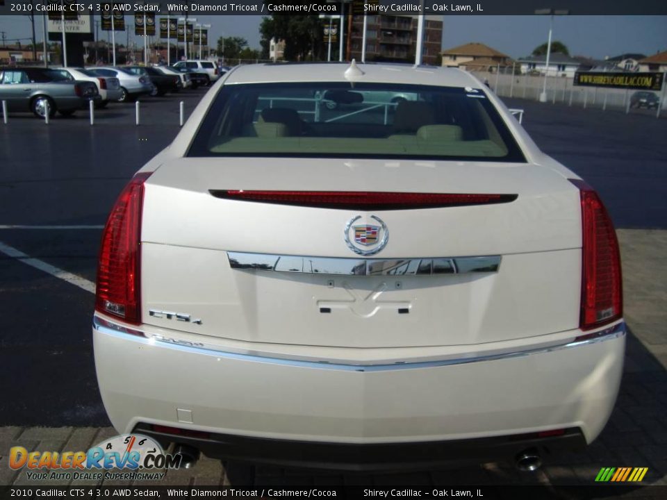 2010 Cadillac CTS 4 3.0 AWD Sedan White Diamond Tricoat / Cashmere/Cocoa Photo #5