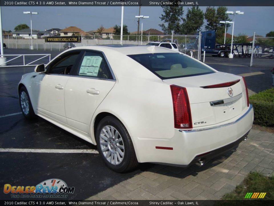 2010 Cadillac CTS 4 3.0 AWD Sedan White Diamond Tricoat / Cashmere/Cocoa Photo #6