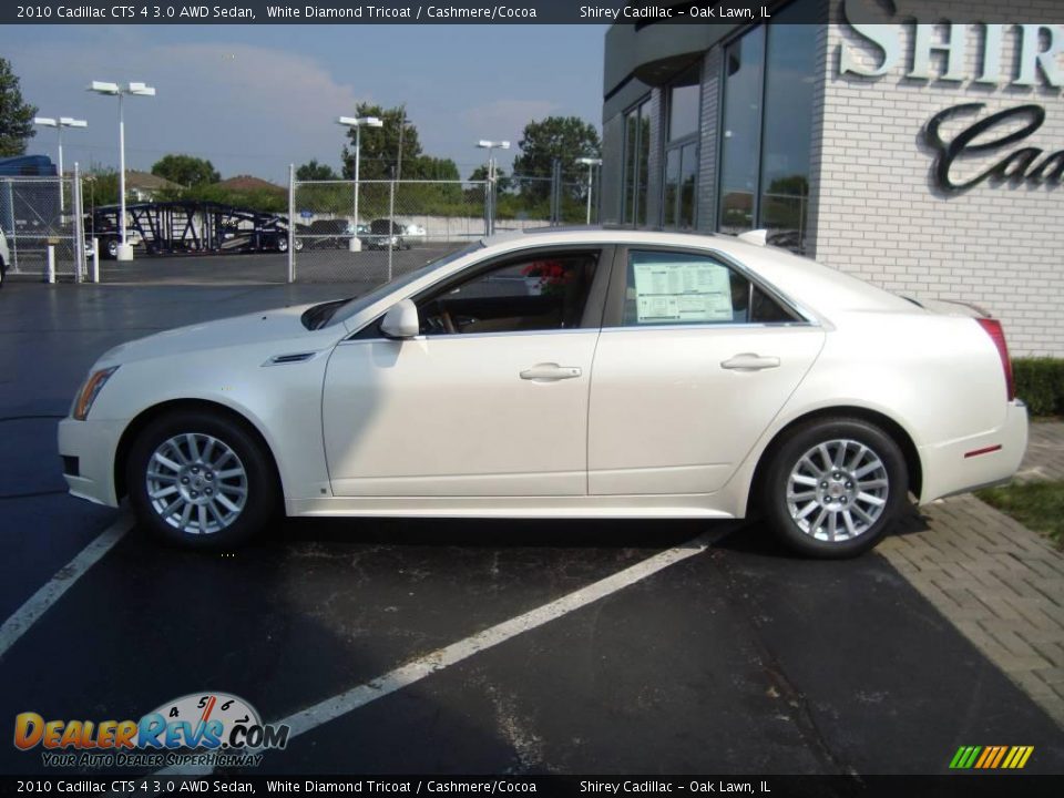 2010 Cadillac CTS 4 3.0 AWD Sedan White Diamond Tricoat / Cashmere/Cocoa Photo #7