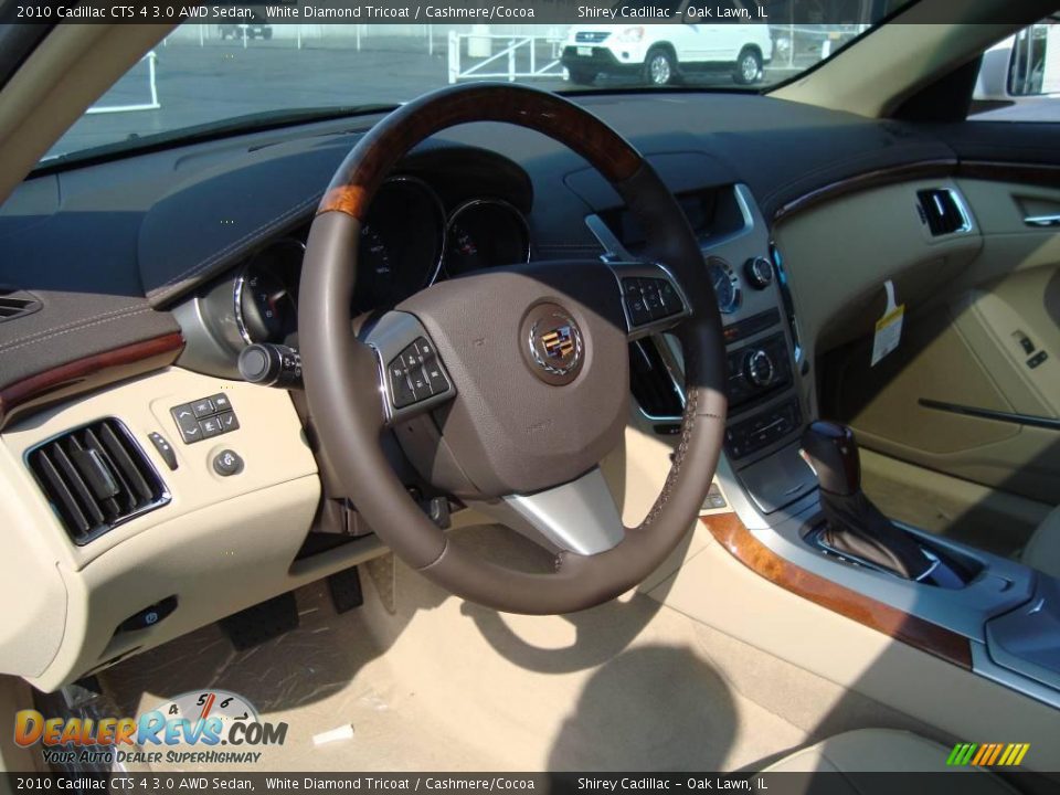 2010 Cadillac CTS 4 3.0 AWD Sedan White Diamond Tricoat / Cashmere/Cocoa Photo #10