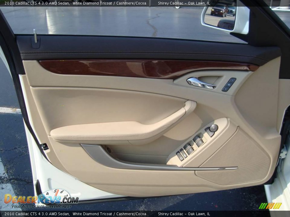 2010 Cadillac CTS 4 3.0 AWD Sedan White Diamond Tricoat / Cashmere/Cocoa Photo #11