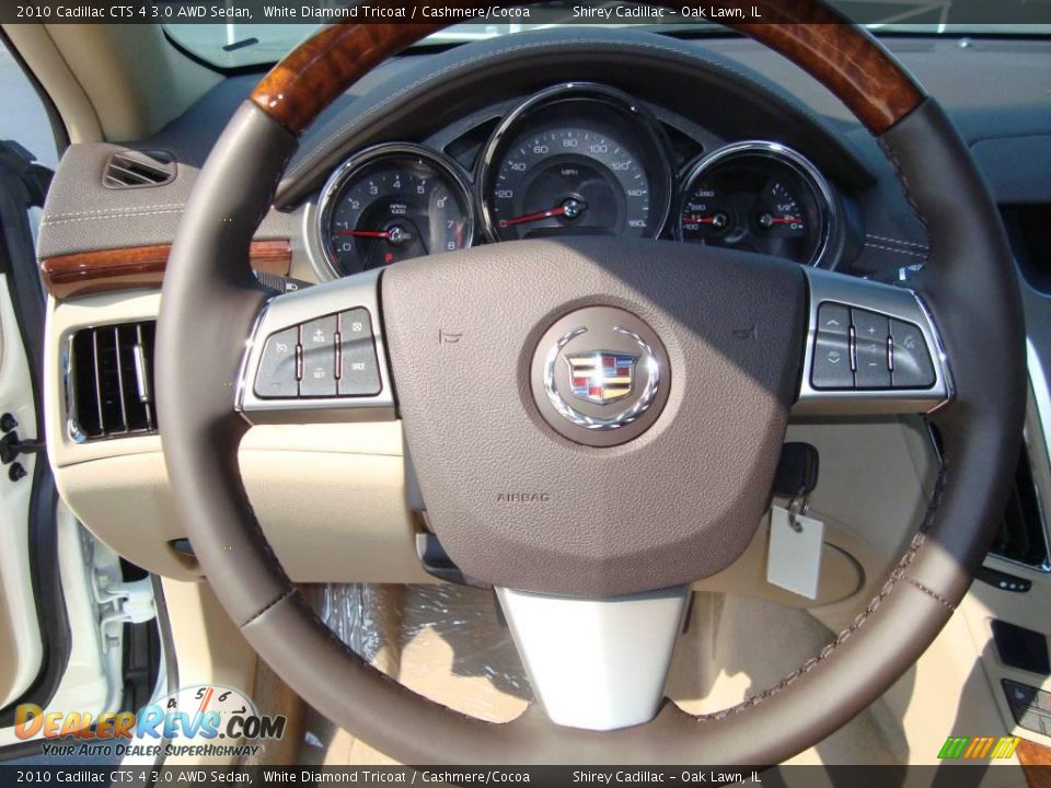2010 Cadillac CTS 4 3.0 AWD Sedan White Diamond Tricoat / Cashmere/Cocoa Photo #15