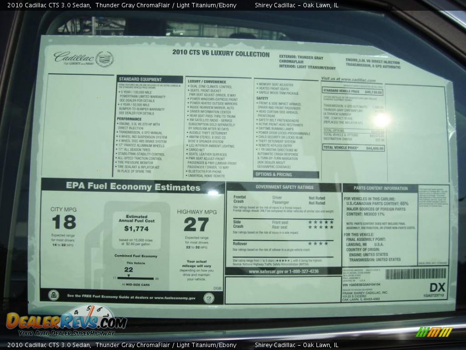 2010 Cadillac CTS 3.0 Sedan Thunder Gray ChromaFlair / Light Titanium/Ebony Photo #18