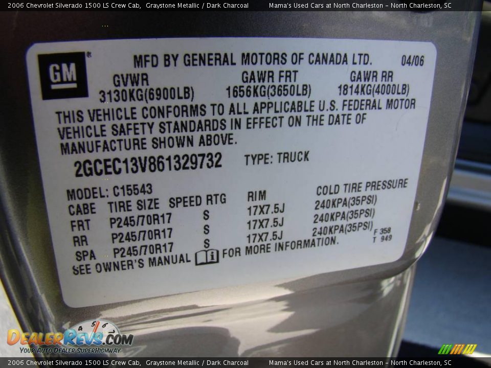 2006 Chevrolet Silverado 1500 LS Crew Cab Graystone Metallic / Dark Charcoal Photo #18