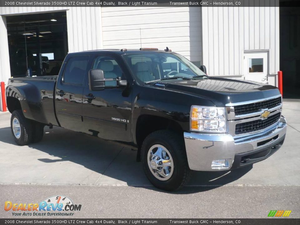 2008 Chevrolet Silverado 3500HD LTZ Crew Cab 4x4 Dually Black / Light Titanium Photo #1
