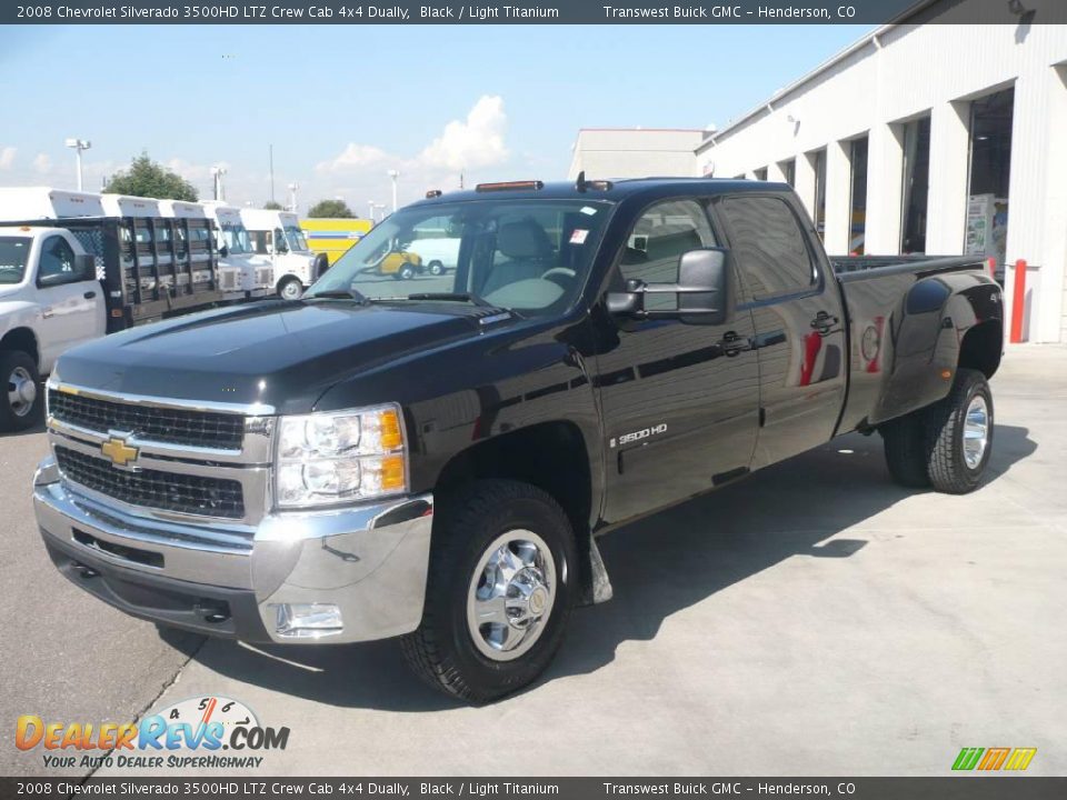 2008 Chevrolet Silverado 3500HD LTZ Crew Cab 4x4 Dually Black / Light Titanium Photo #3