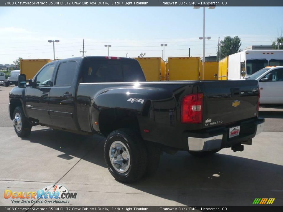 2008 Chevrolet Silverado 3500HD LTZ Crew Cab 4x4 Dually Black / Light Titanium Photo #4