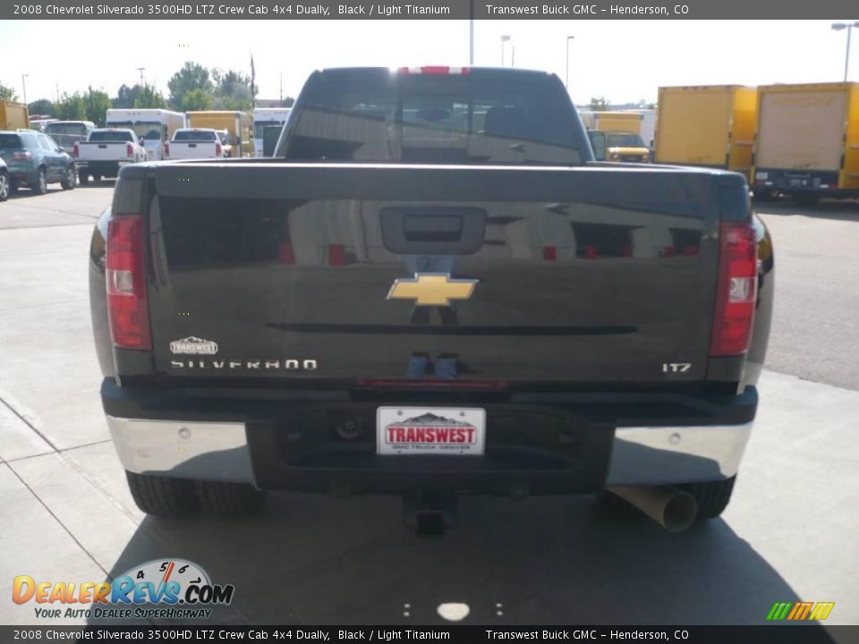 2008 Chevrolet Silverado 3500HD LTZ Crew Cab 4x4 Dually Black / Light Titanium Photo #5