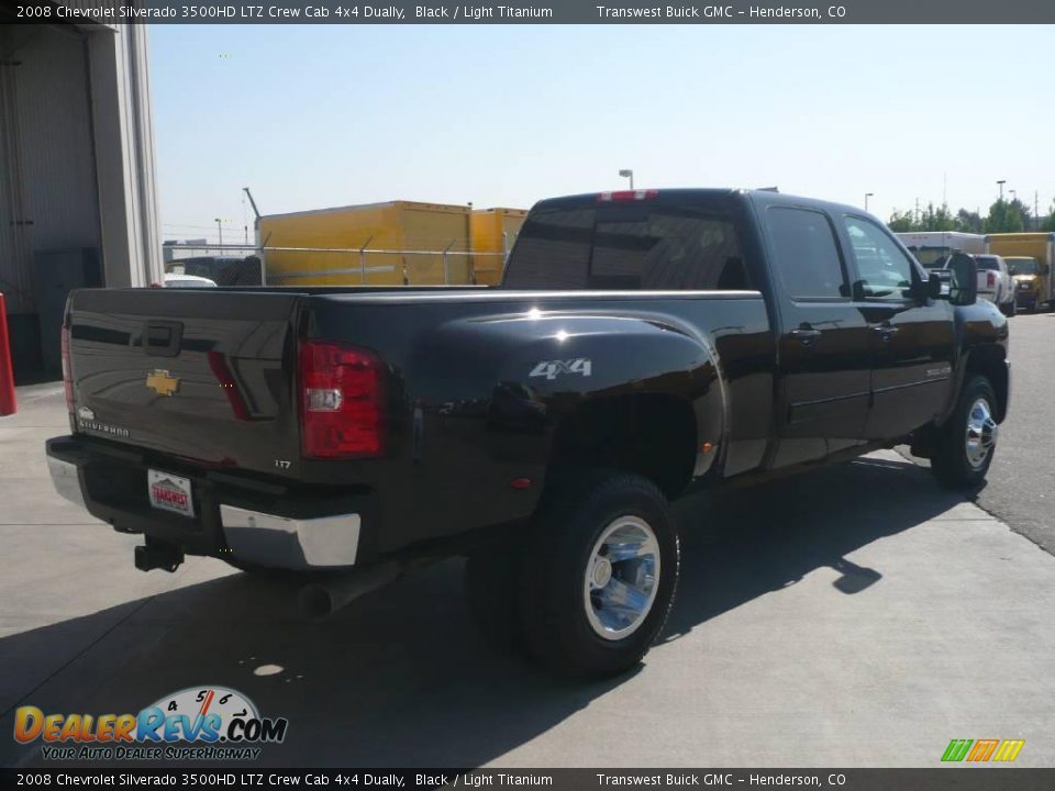 2008 Chevrolet Silverado 3500HD LTZ Crew Cab 4x4 Dually Black / Light Titanium Photo #6