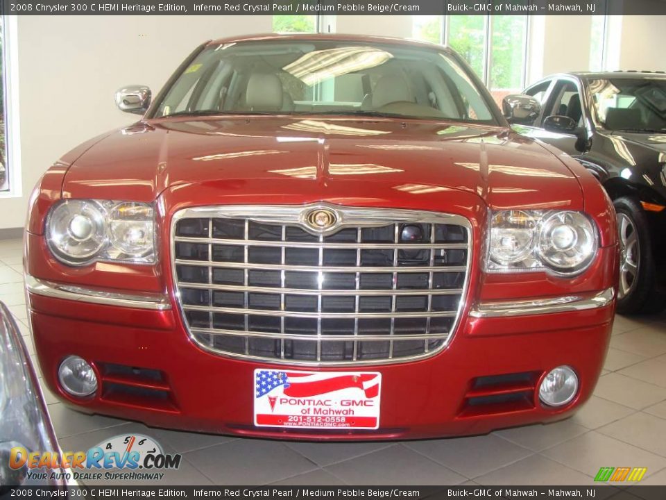 2008 Chrysler 300 C HEMI Heritage Edition Inferno Red Crystal Pearl / Medium Pebble Beige/Cream Photo #2