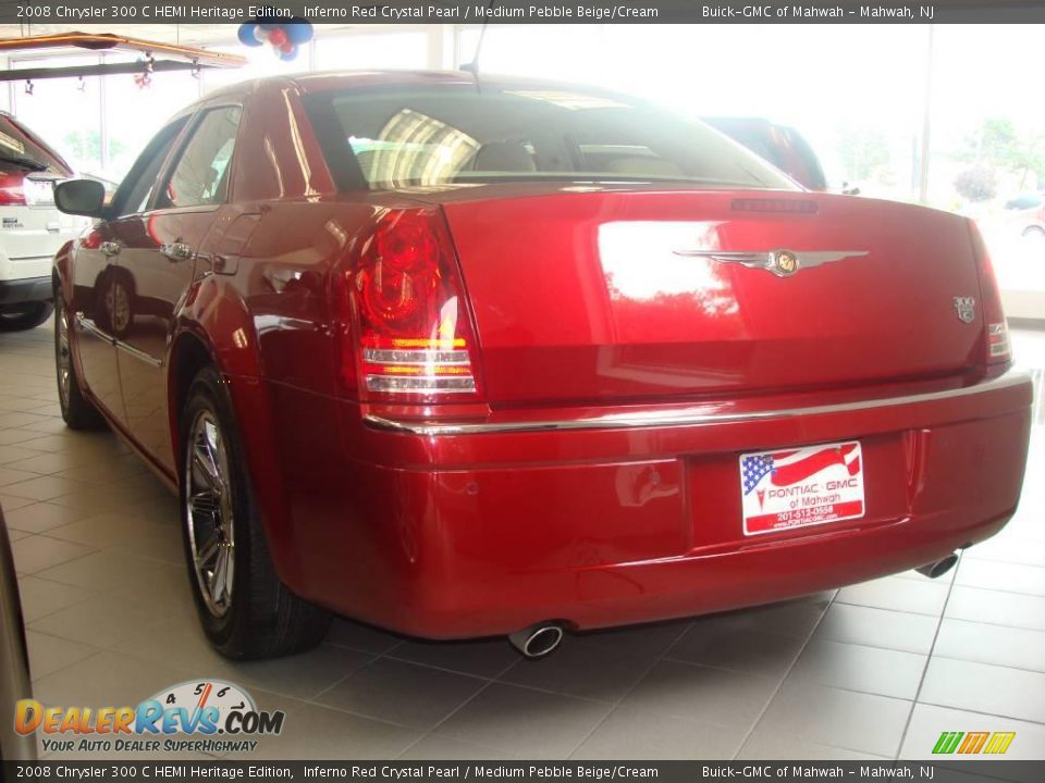 2008 Chrysler 300 C HEMI Heritage Edition Inferno Red Crystal Pearl / Medium Pebble Beige/Cream Photo #3