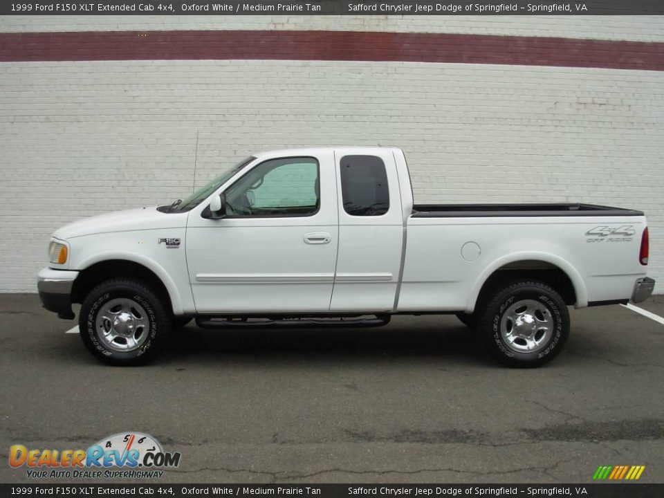 1999 Ford F150 XLT Extended Cab 4x4 Oxford White / Medium Prairie Tan Photo #2