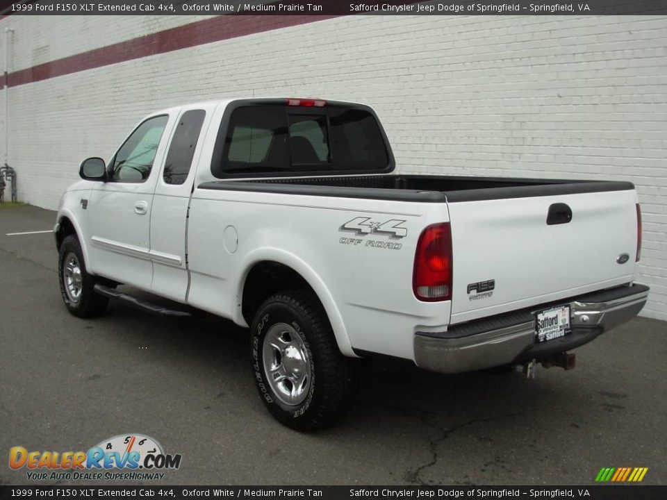 1999 Ford F150 XLT Extended Cab 4x4 Oxford White / Medium Prairie Tan Photo #3