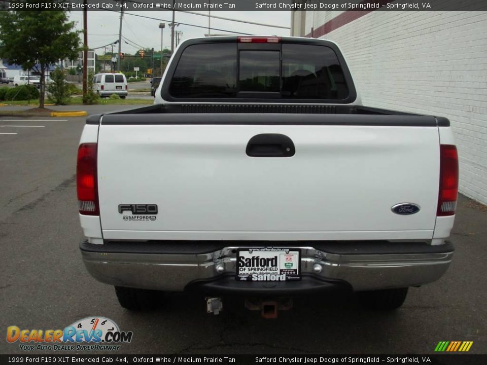 1999 Ford F150 XLT Extended Cab 4x4 Oxford White / Medium Prairie Tan Photo #4