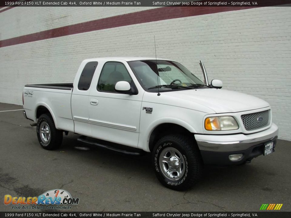 1999 Ford F150 XLT Extended Cab 4x4 Oxford White / Medium Prairie Tan Photo #7