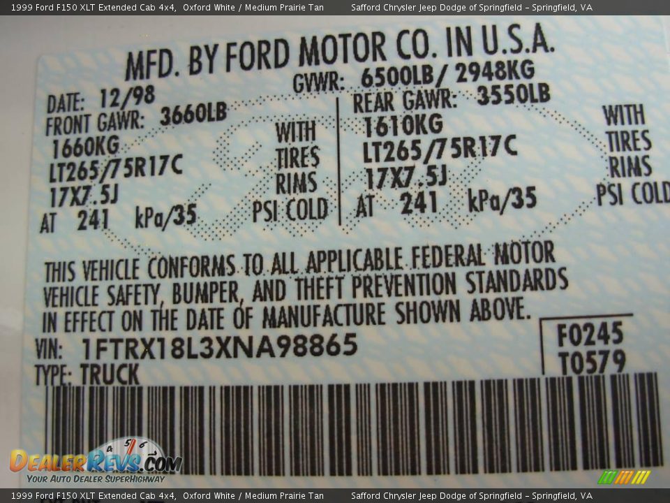 1999 Ford F150 XLT Extended Cab 4x4 Oxford White / Medium Prairie Tan Photo #31