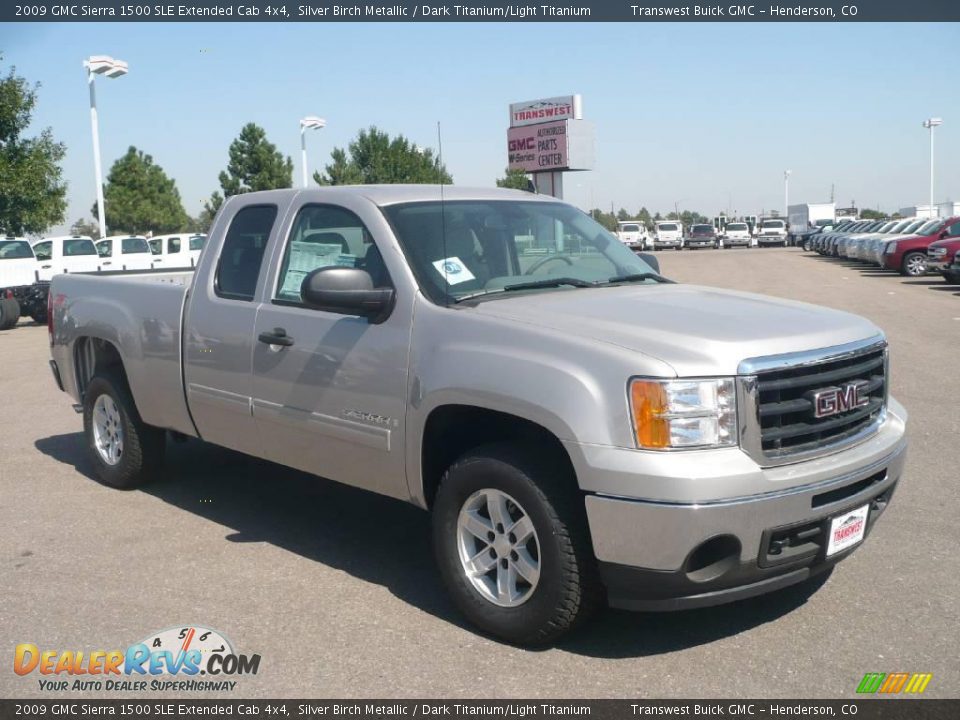 2009 GMC Sierra 1500 SLE Extended Cab 4x4 Silver Birch Metallic / Dark Titanium/Light Titanium Photo #1