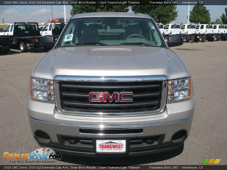 2009 GMC Sierra 1500 SLE Extended Cab 4x4 Silver Birch Metallic / Dark Titanium/Light Titanium Photo #2