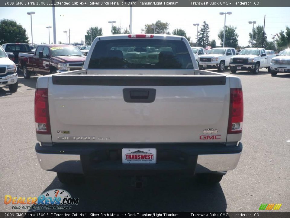 2009 GMC Sierra 1500 SLE Extended Cab 4x4 Silver Birch Metallic / Dark Titanium/Light Titanium Photo #5
