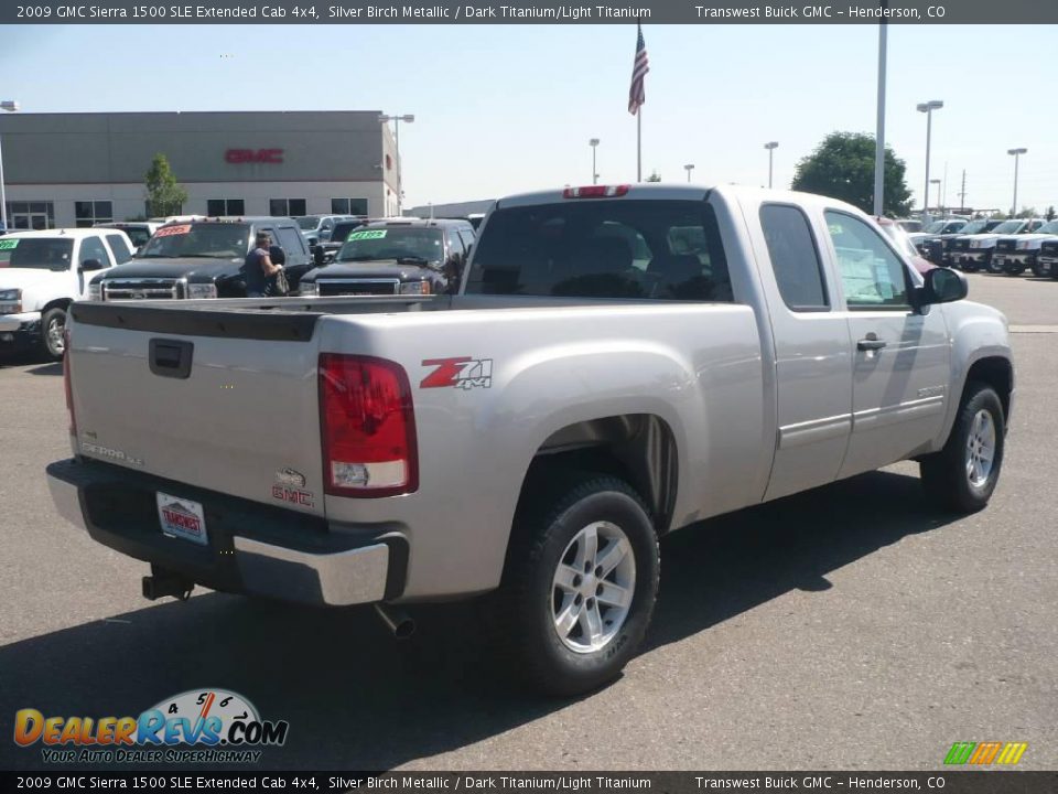 2009 GMC Sierra 1500 SLE Extended Cab 4x4 Silver Birch Metallic / Dark Titanium/Light Titanium Photo #6