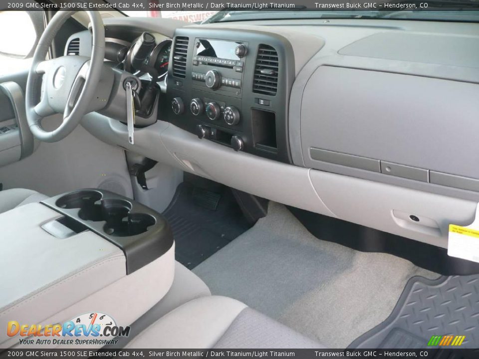 2009 GMC Sierra 1500 SLE Extended Cab 4x4 Silver Birch Metallic / Dark Titanium/Light Titanium Photo #8