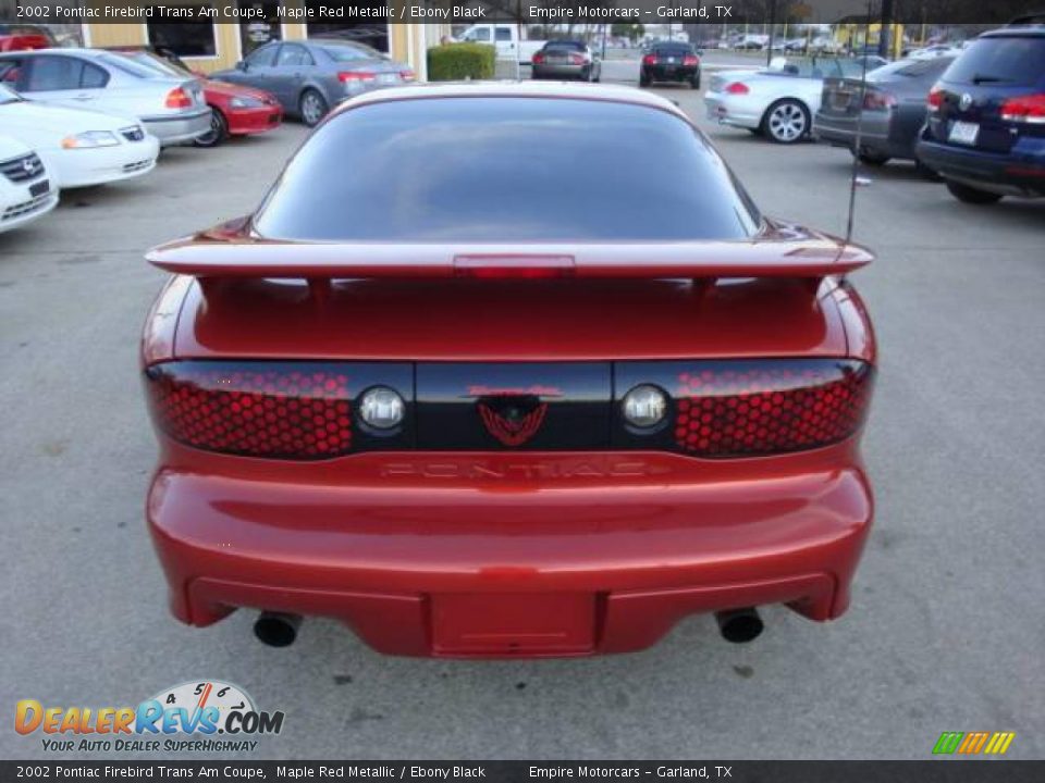 2002 Pontiac Firebird Trans Am Coupe Maple Red Metallic / Ebony Black Photo #5