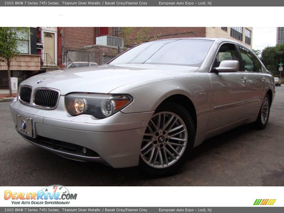 2003 BMW 7 Series 745i Sedan Titanium Silver Metallic / Basalt Grey/Flannel Grey Photo #1