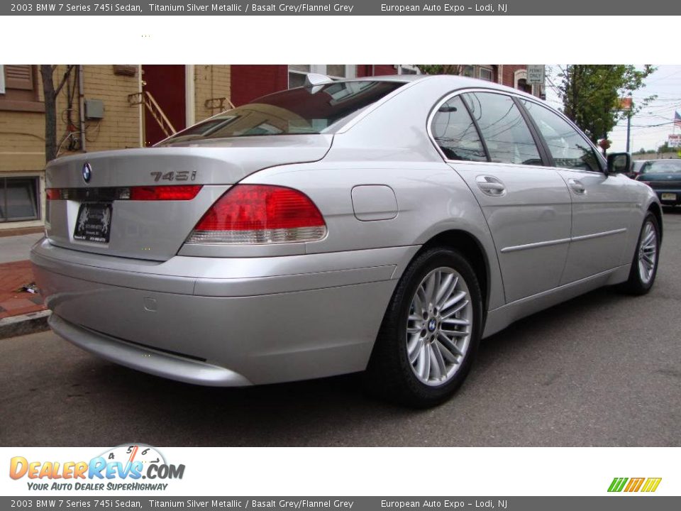 2003 BMW 7 Series 745i Sedan Titanium Silver Metallic / Basalt Grey/Flannel Grey Photo #4