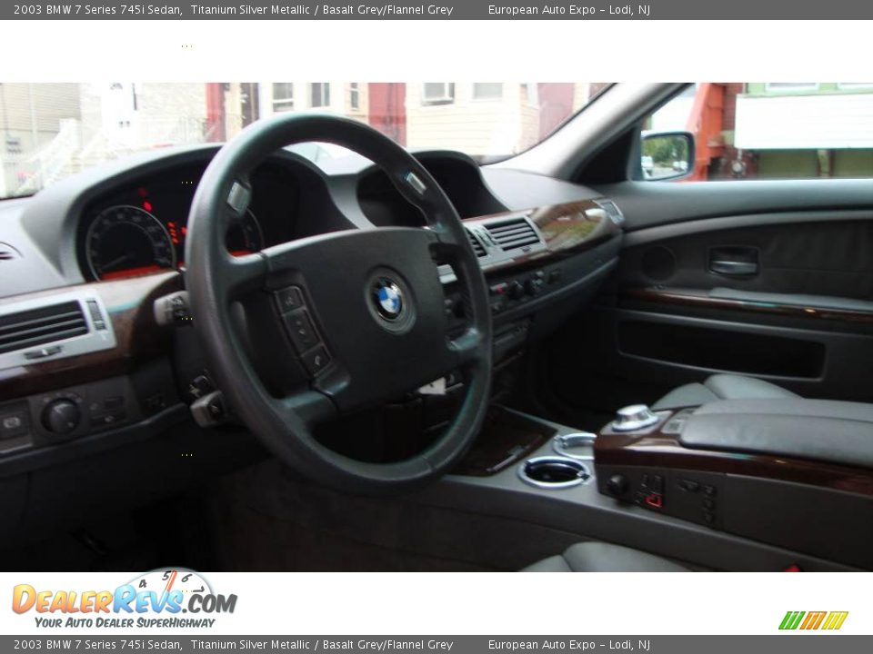 2003 BMW 7 Series 745i Sedan Titanium Silver Metallic / Basalt Grey/Flannel Grey Photo #8
